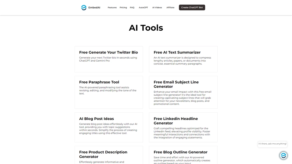 Free AI Writing & Generators Tools