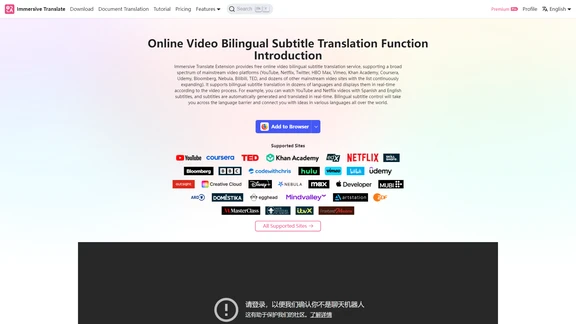 Immersive Translate Bilingual Video